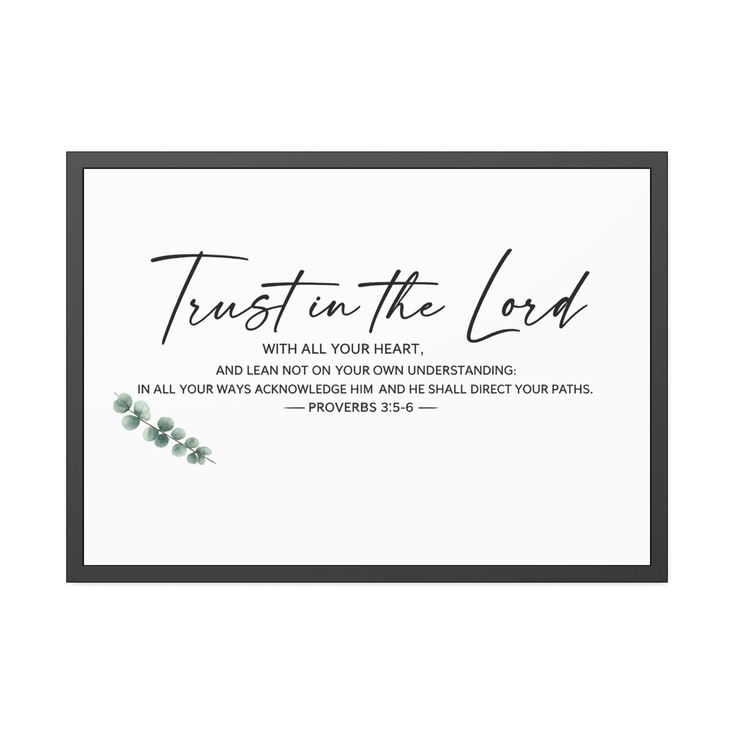 Trust in the Lord Bible Verse Wall Art | Proverbs 3:5–6 Christian Scripture Print | Minimalist Faith Home Decor | Christian Gift