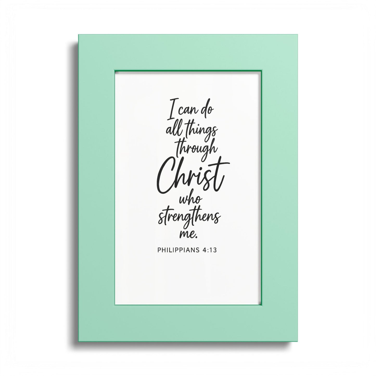 I Can Do All Things Through Christ Who Strengthens Me – Philippians 4:13 | Christian Wall Art | 5x7 Framed Bible Verse | Inspirational Scripture Decor