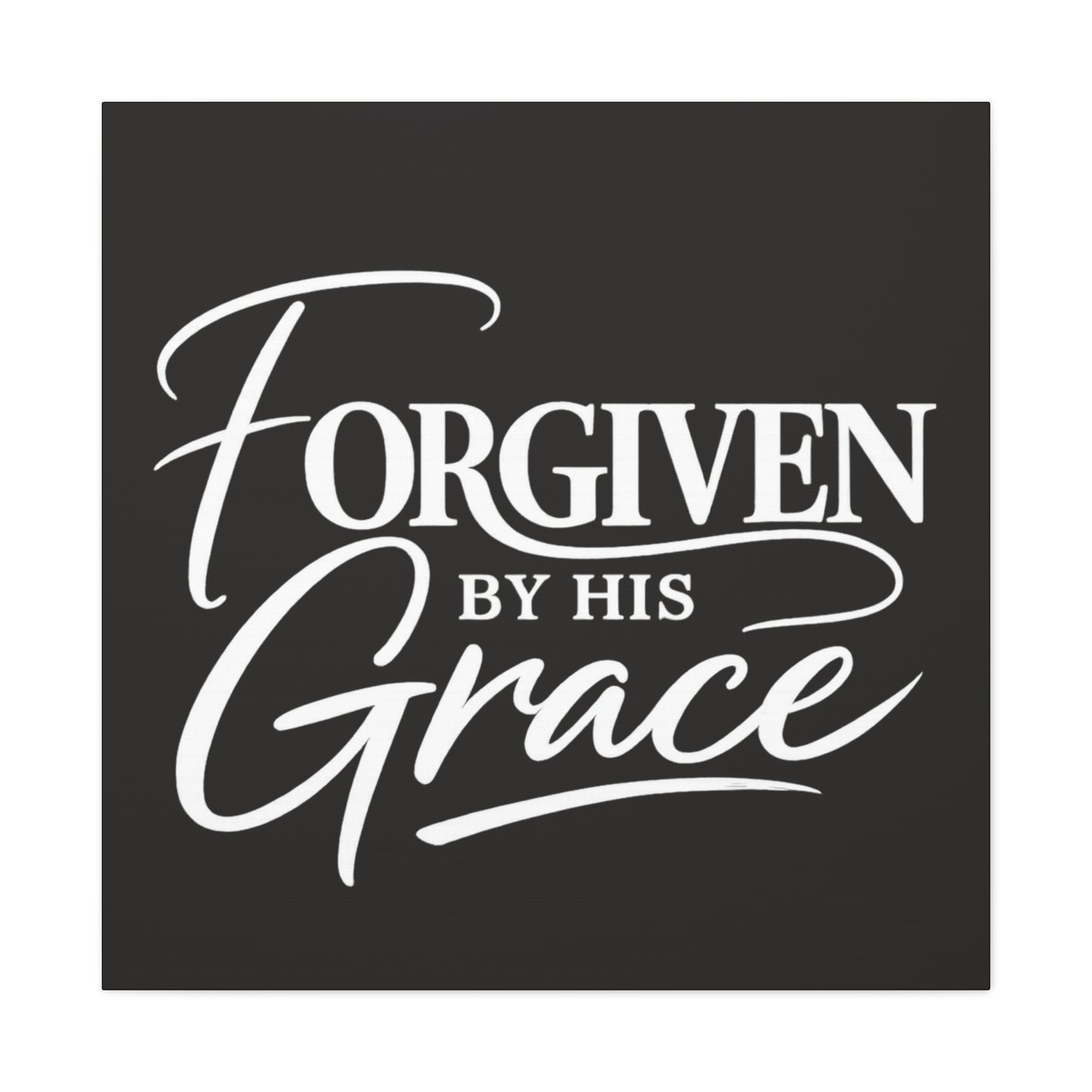 Title Forgiven by His Grace | Christian Wall Art | Modern Bible Verse Canvas | Faith-Based Home Decor