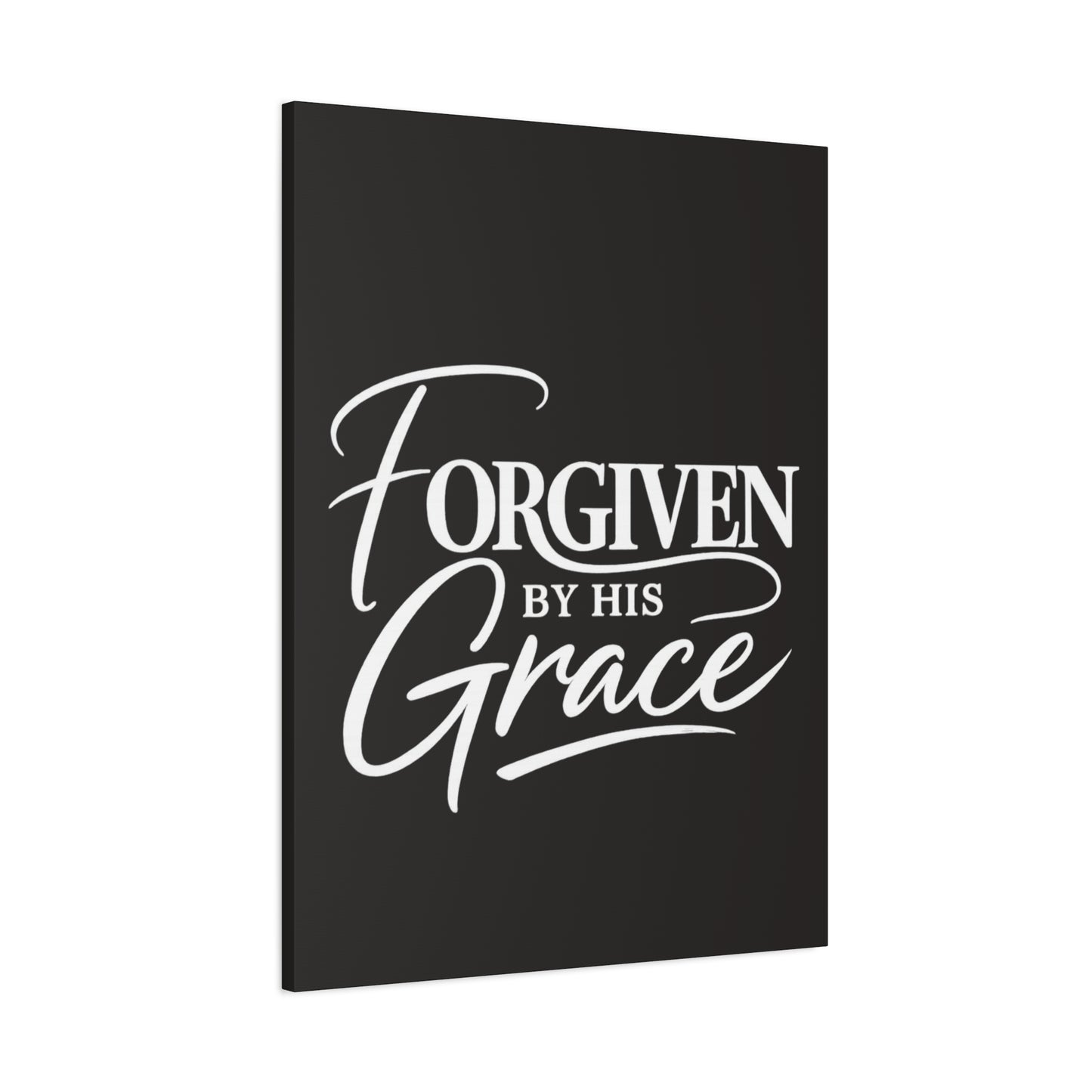 Title Forgiven by His Grace | Christian Wall Art | Modern Bible Verse Canvas | Faith-Based Home Decor