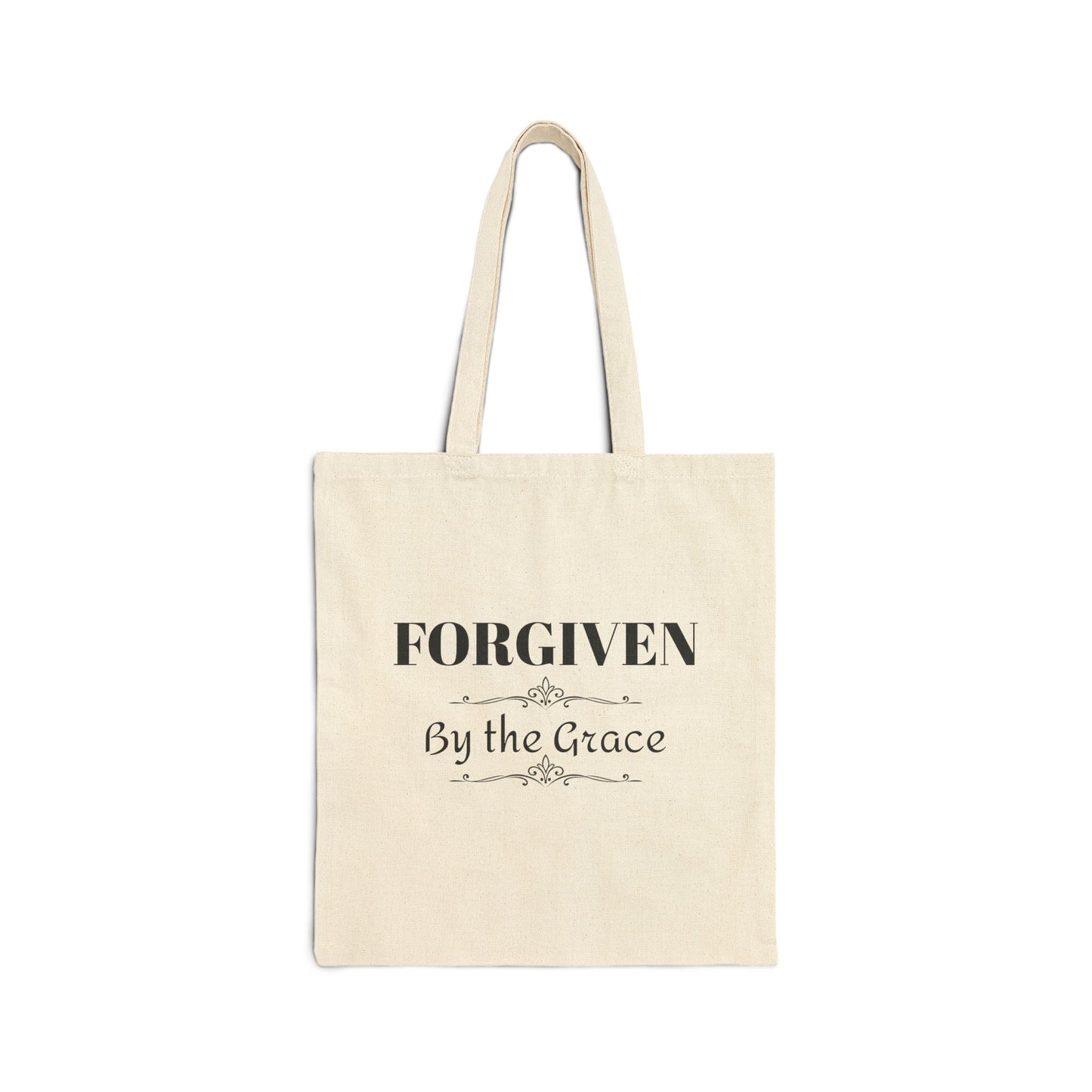 Forgiven Cotton Tote Bag — Inspirational Scripture Canvas Market Tote