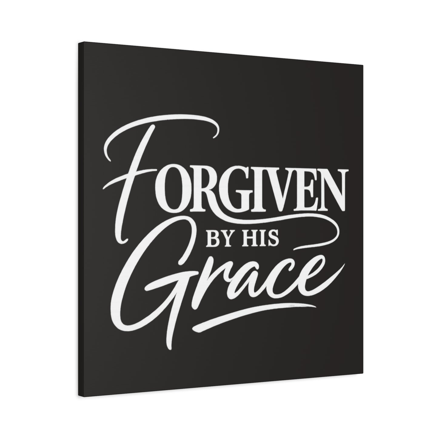 Title Forgiven by His Grace | Christian Wall Art | Modern Bible Verse Canvas | Faith-Based Home Decor