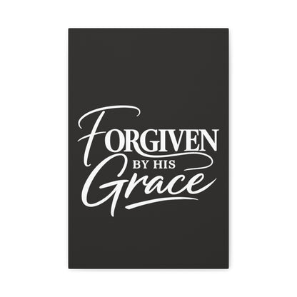 Title Forgiven by His Grace | Christian Wall Art | Modern Bible Verse Canvas | Faith-Based Home Decor