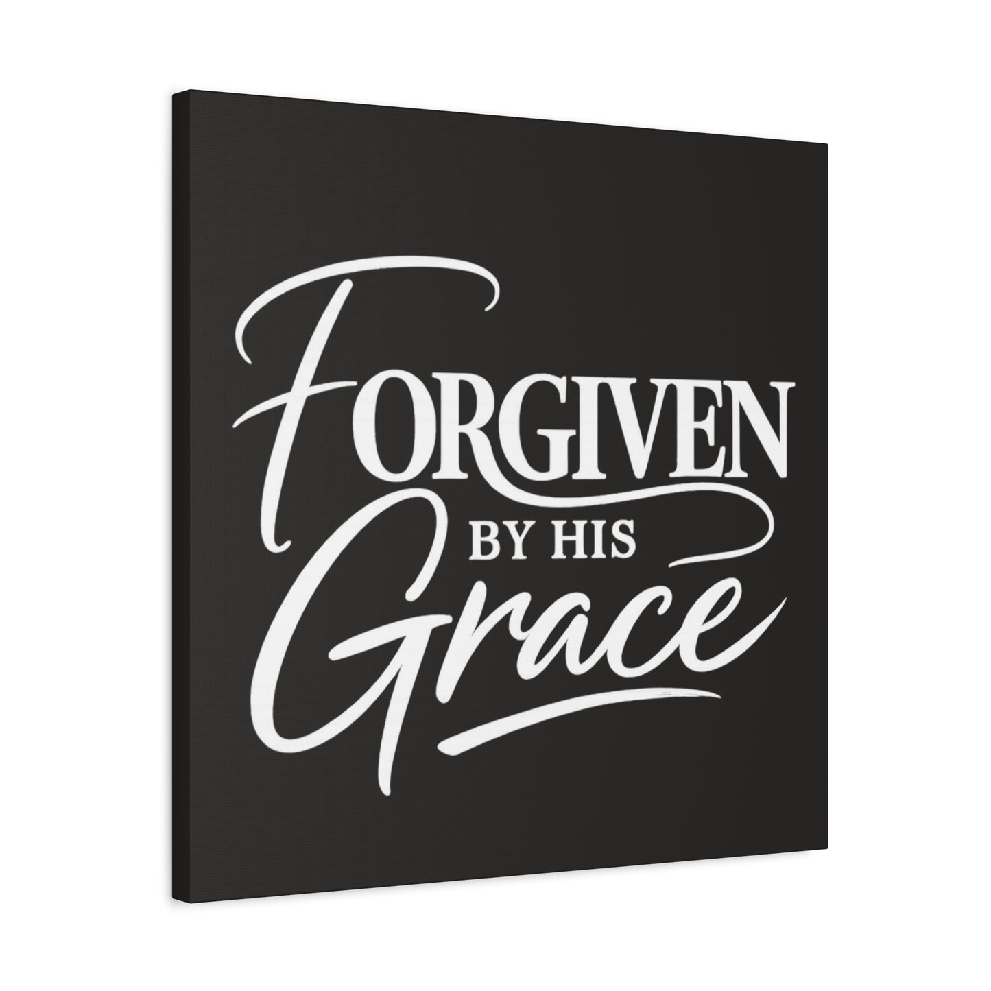 Title Forgiven by His Grace | Christian Wall Art | Modern Bible Verse Canvas | Faith-Based Home Decor