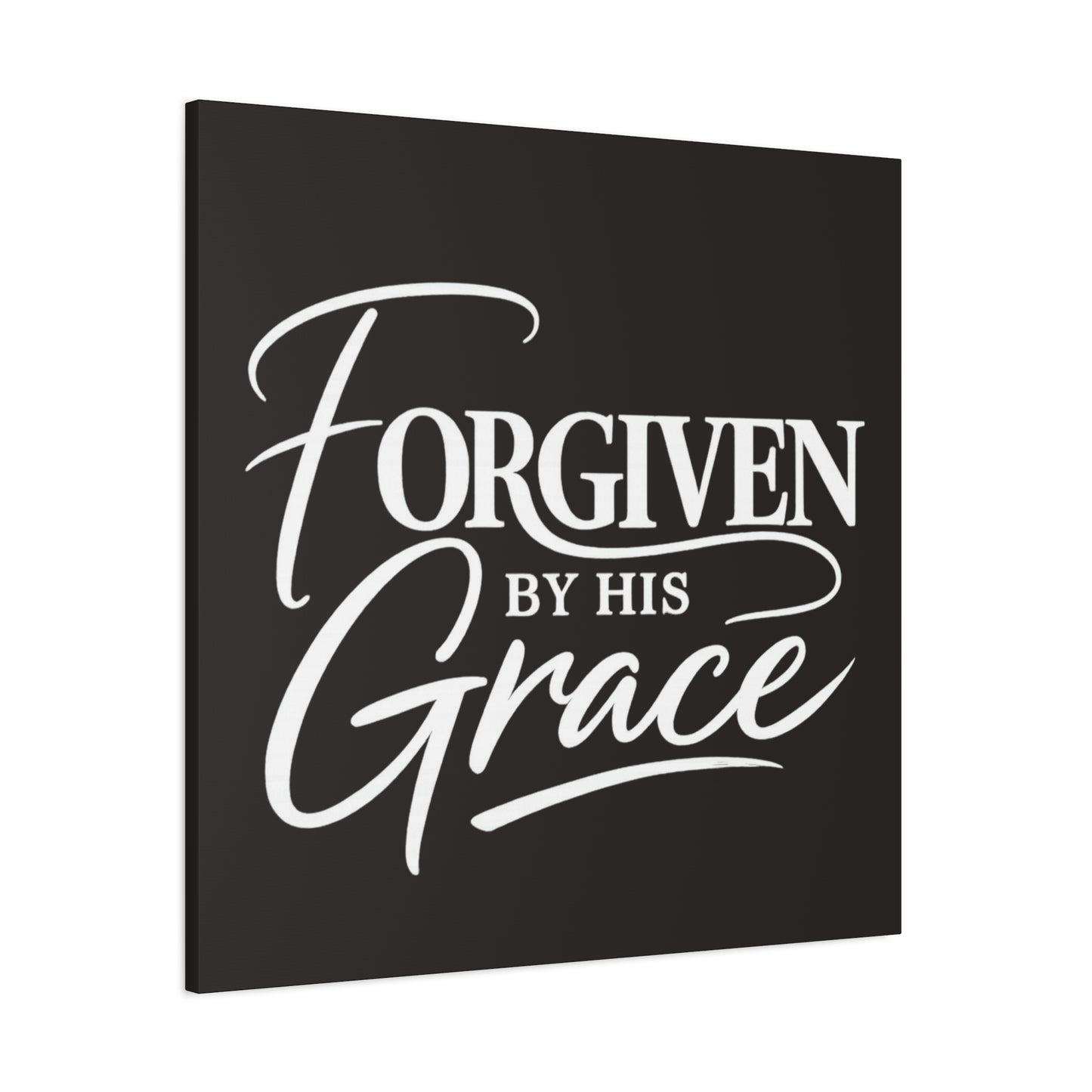 Title Forgiven by His Grace | Christian Wall Art | Modern Bible Verse Canvas | Faith-Based Home Decor