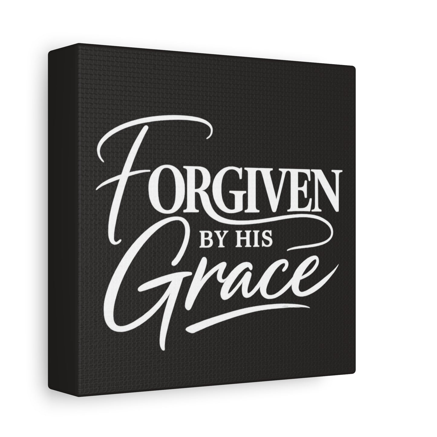 Title Forgiven by His Grace | Christian Wall Art | Modern Bible Verse Canvas | Faith-Based Home Decor