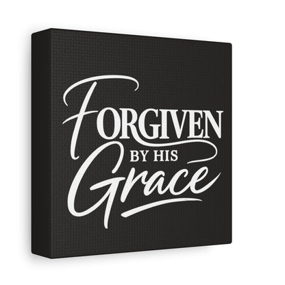 Title Forgiven by His Grace | Christian Wall Art | Modern Bible Verse Canvas | Faith-Based Home Decor