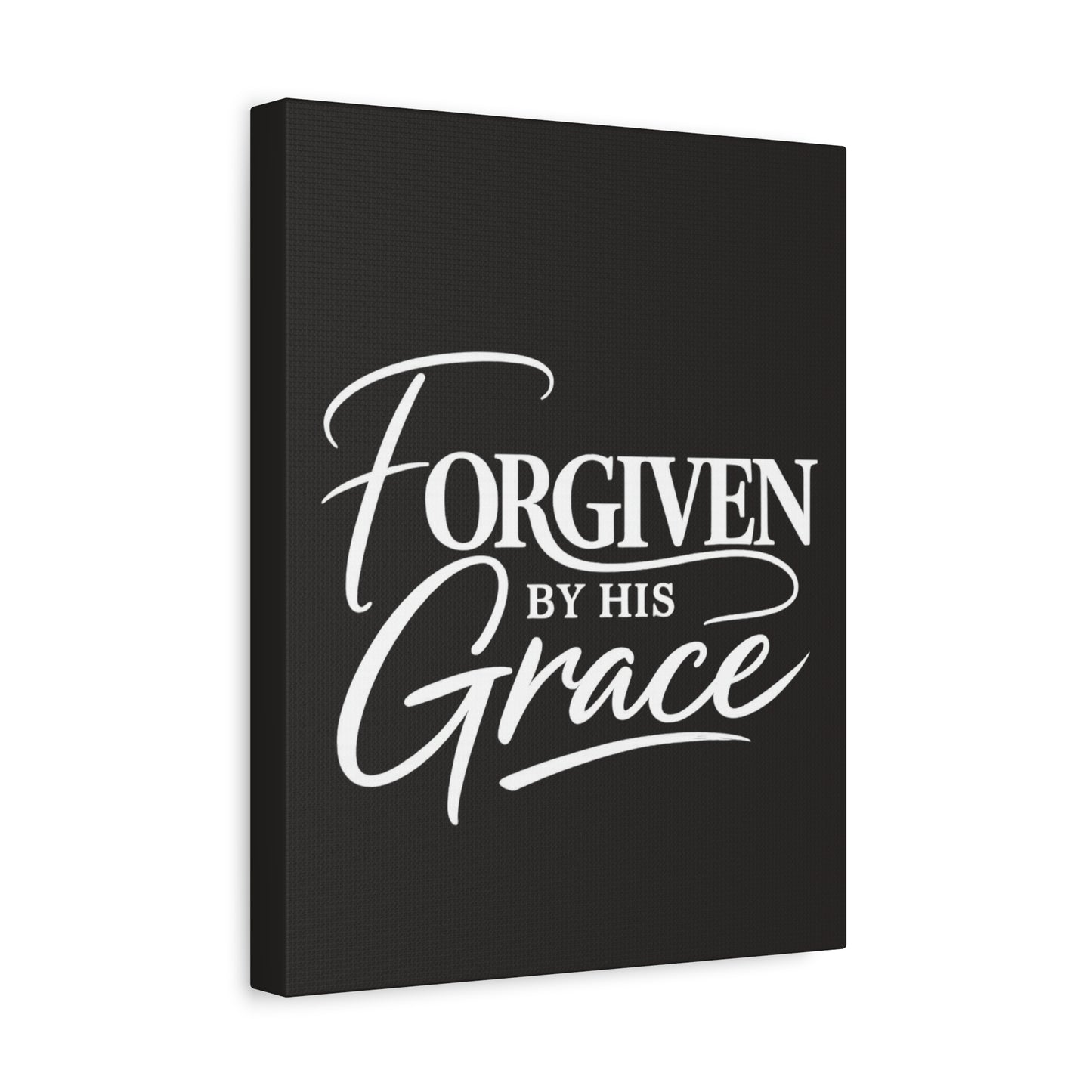 Title Forgiven by His Grace | Christian Wall Art | Modern Bible Verse Canvas | Faith-Based Home Decor
