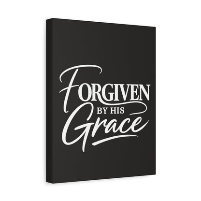 Title Forgiven by His Grace | Christian Wall Art | Modern Bible Verse Canvas | Faith-Based Home Decor