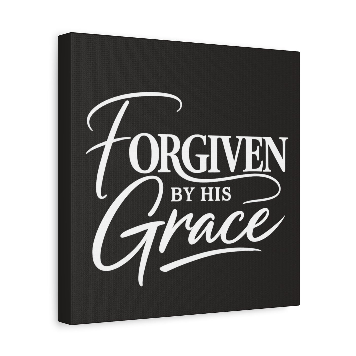 Title Forgiven by His Grace | Christian Wall Art | Modern Bible Verse Canvas | Faith-Based Home Decor