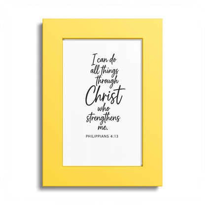 I Can Do All Things Through Christ Who Strengthens Me – Philippians 4:13 | Christian Wall Art | 5x7 Framed Bible Verse | Inspirational Scripture Decor