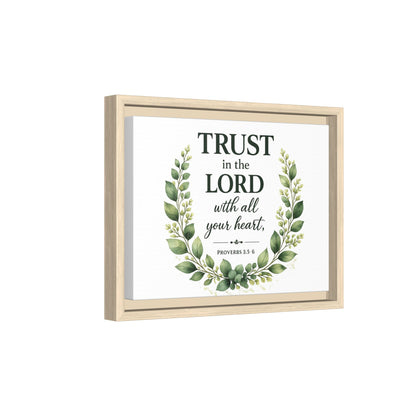 Framed Canvas Print — “Trust in the Lord with All Your Heart” Bible Verse Wall Art