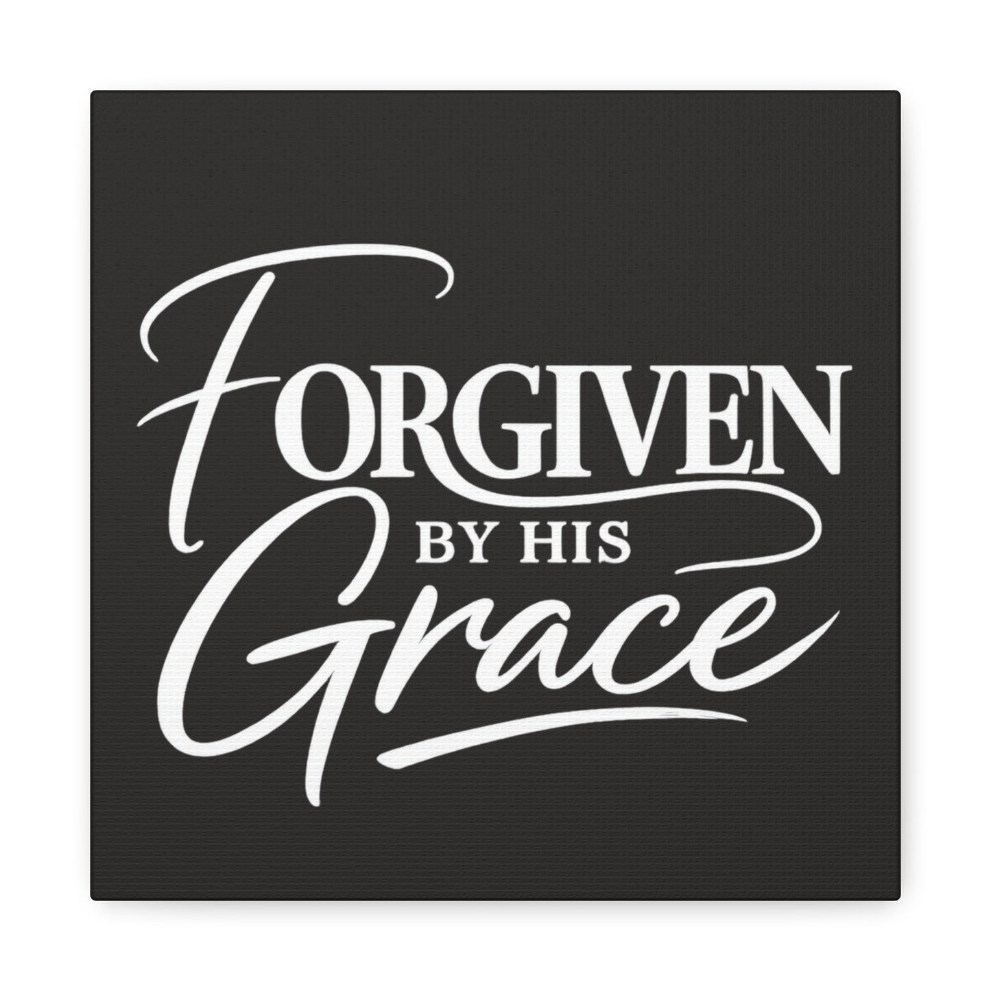 Title Forgiven by His Grace | Christian Wall Art | Modern Bible Verse Canvas | Faith-Based Home Decor
