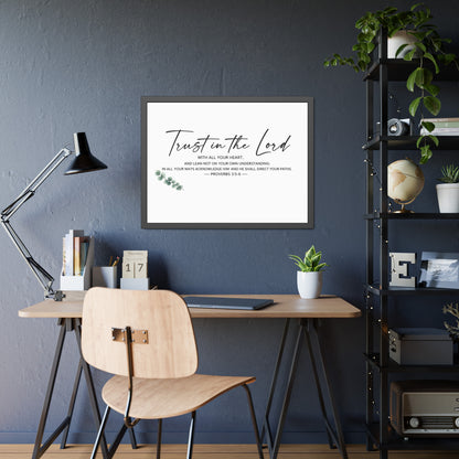 Trust in the Lord Bible Verse Wall Art | Proverbs 3:5–6 Christian Scripture Print | Minimalist Faith Home Decor | Christian Gift