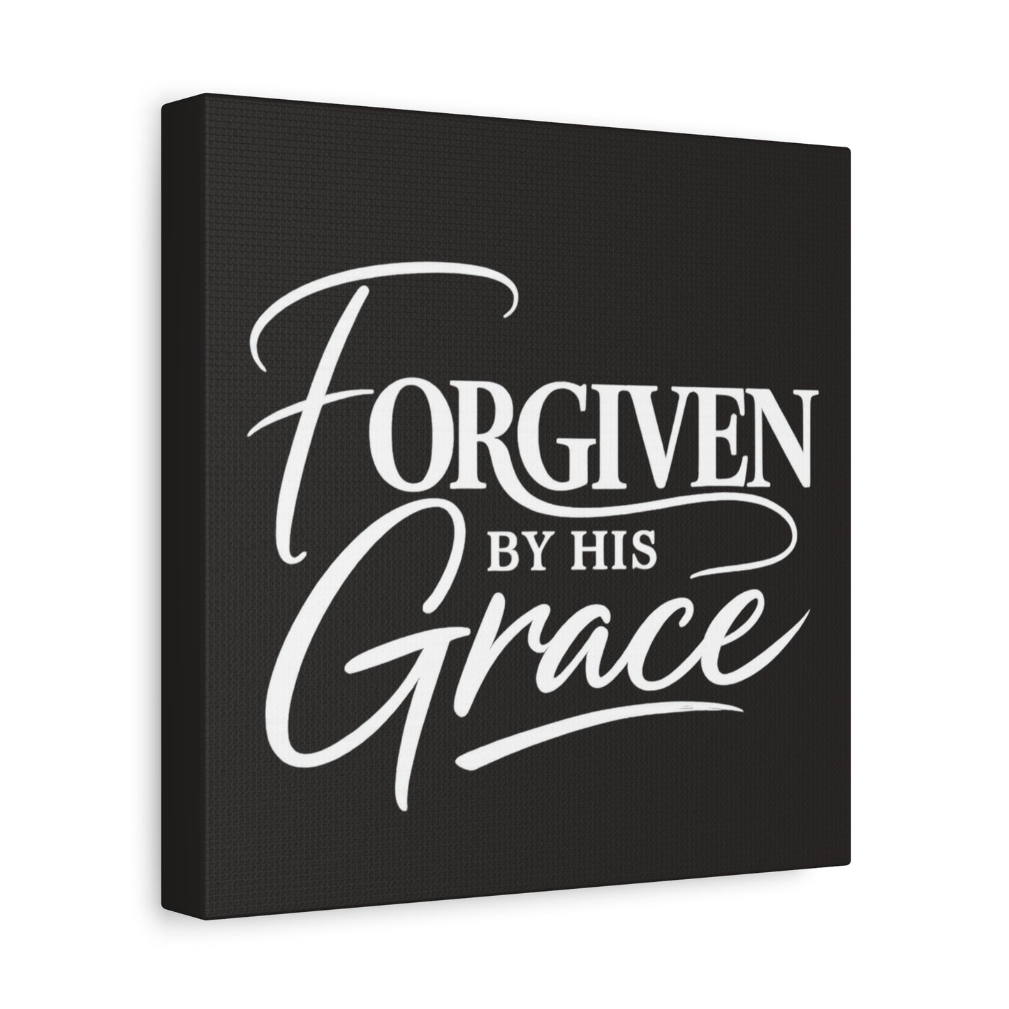 Title Forgiven by His Grace | Christian Wall Art | Modern Bible Verse Canvas | Faith-Based Home Decor