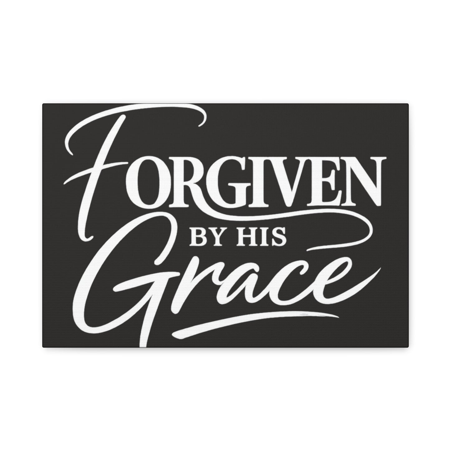 Title Forgiven by His Grace | Christian Wall Art | Modern Bible Verse Canvas | Faith-Based Home Decor