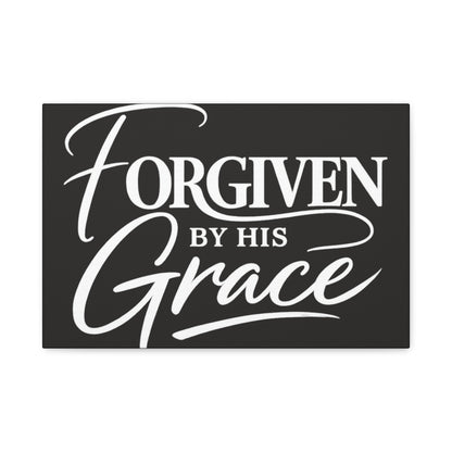Title Forgiven by His Grace | Christian Wall Art | Modern Bible Verse Canvas | Faith-Based Home Decor