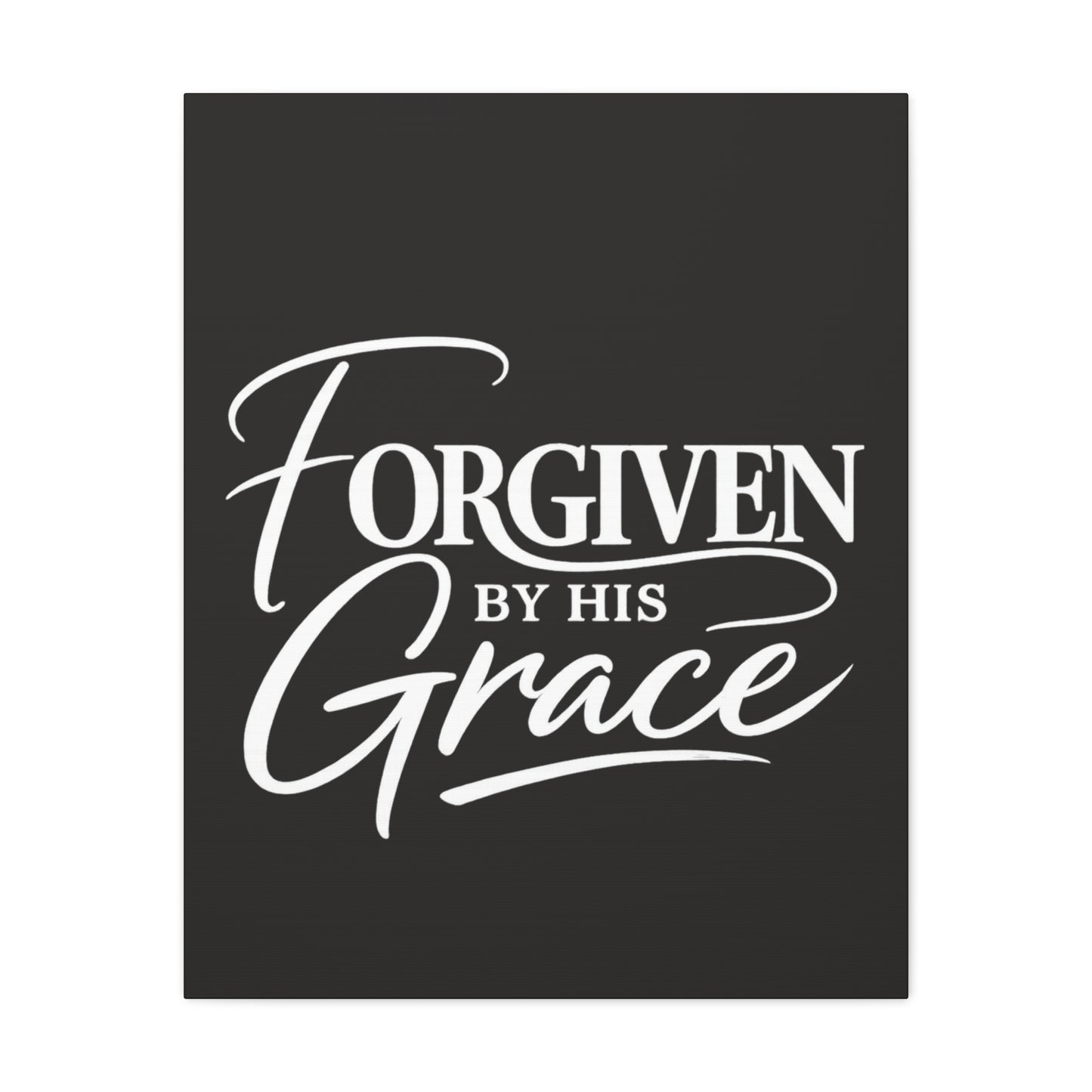 Title Forgiven by His Grace | Christian Wall Art | Modern Bible Verse Canvas | Faith-Based Home Decor