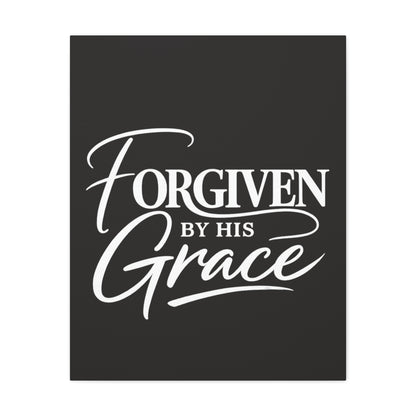 Title Forgiven by His Grace | Christian Wall Art | Modern Bible Verse Canvas | Faith-Based Home Decor