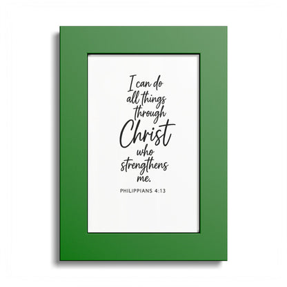 I Can Do All Things Through Christ Who Strengthens Me – Philippians 4:13 | Christian Wall Art | 5x7 Framed Bible Verse | Inspirational Scripture Decor
