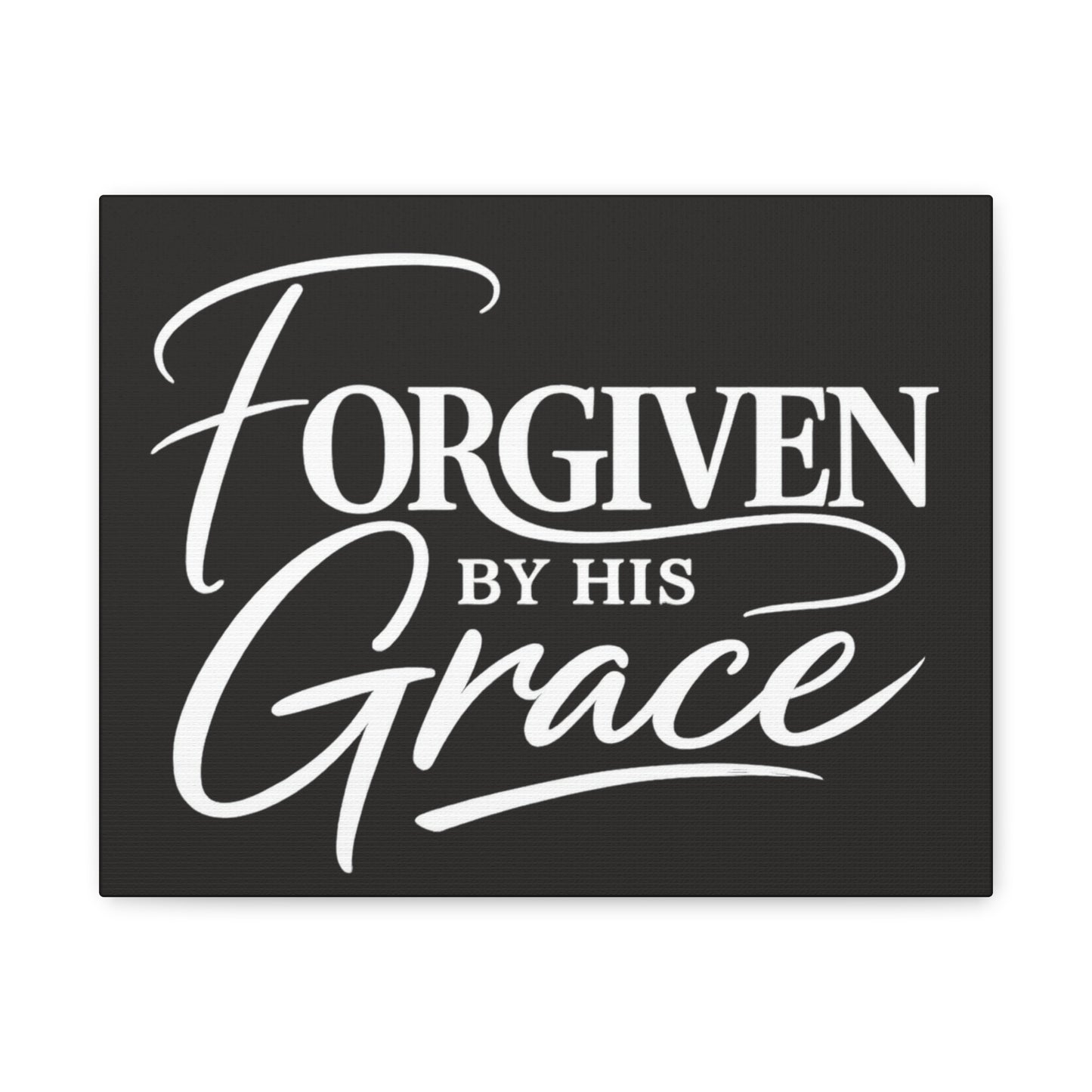 Title Forgiven by His Grace | Christian Wall Art | Modern Bible Verse Canvas | Faith-Based Home Decor