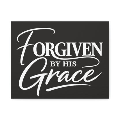 Title Forgiven by His Grace | Christian Wall Art | Modern Bible Verse Canvas | Faith-Based Home Decor