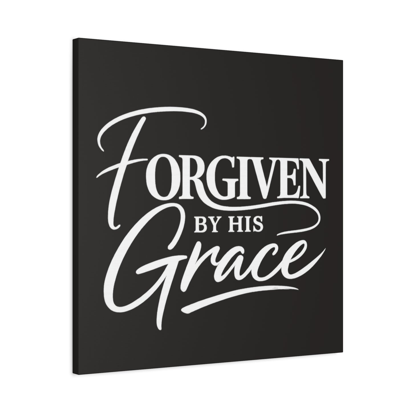 Title Forgiven by His Grace | Christian Wall Art | Modern Bible Verse Canvas | Faith-Based Home Decor