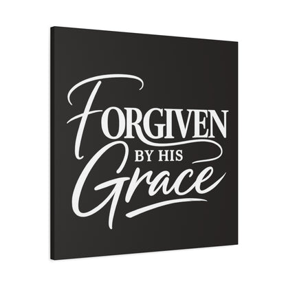 Title Forgiven by His Grace | Christian Wall Art | Modern Bible Verse Canvas | Faith-Based Home Decor