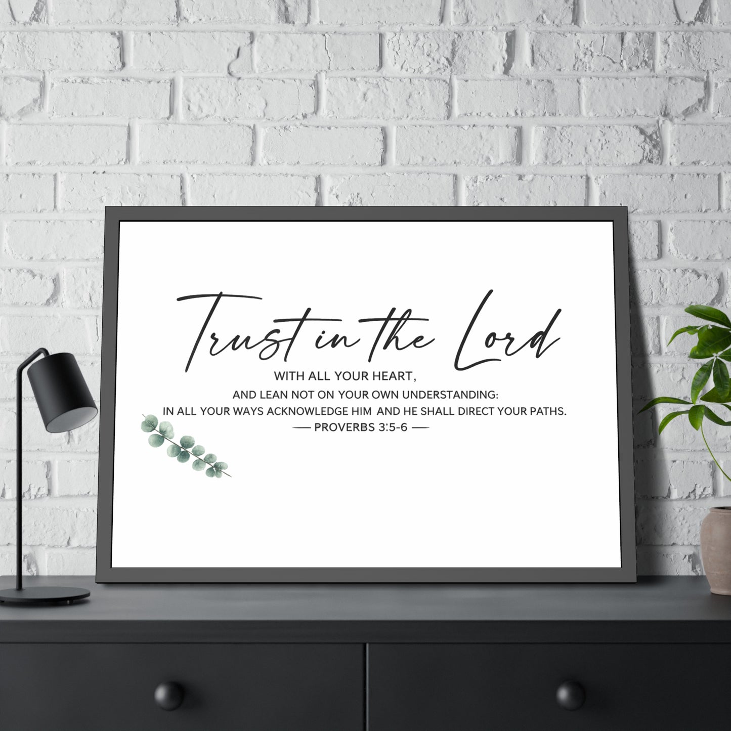 Trust in the Lord Bible Verse Wall Art | Proverbs 3:5–6 Christian Scripture Print | Minimalist Faith Home Decor | Christian Gift
