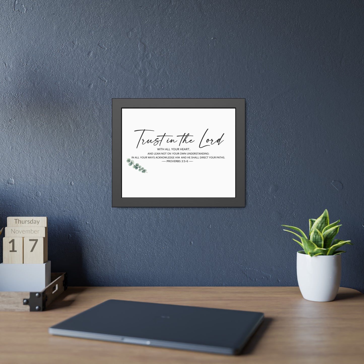 Trust in the Lord Bible Verse Wall Art | Proverbs 3:5–6 Christian Scripture Print | Minimalist Faith Home Decor | Christian Gift