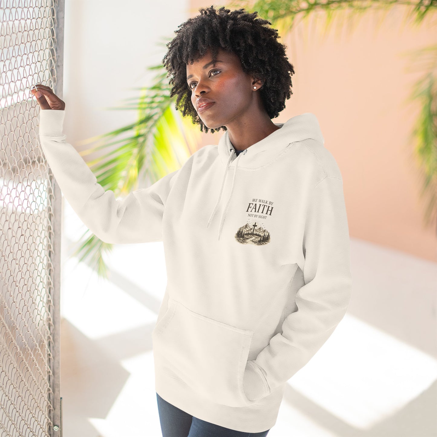 Walk By Faith Not By Sight Hoodie – Christian Mountain Faith Hoodie – 2  Corinthians 5:7 Pullover Sweatshirt