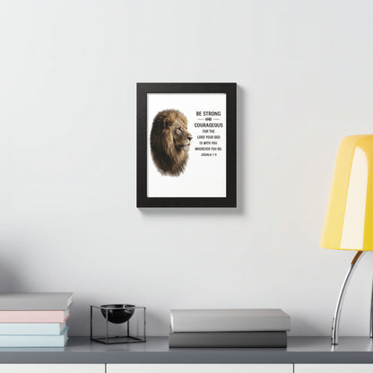 Be Strong & Courageous Lion Wall Art | Joshua 1:9 Christian Printable | Bible Verse Wall Decor | 5x7 Faith Print