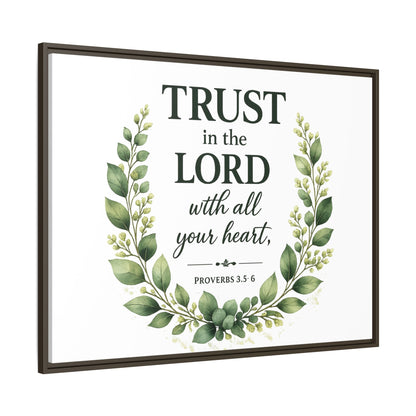 Framed Canvas Print — “Trust in the Lord with All Your Heart” Bible Verse Wall Art