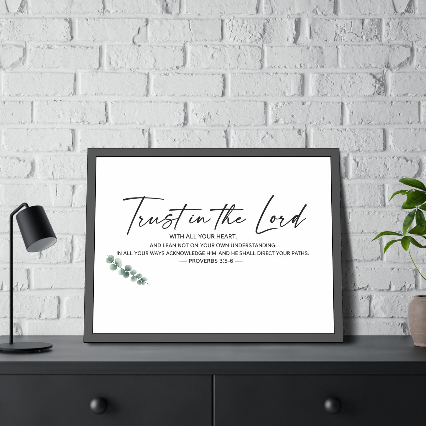 Trust in the Lord Bible Verse Wall Art | Proverbs 3:5–6 Christian Scripture Print | Minimalist Faith Home Decor | Christian Gift