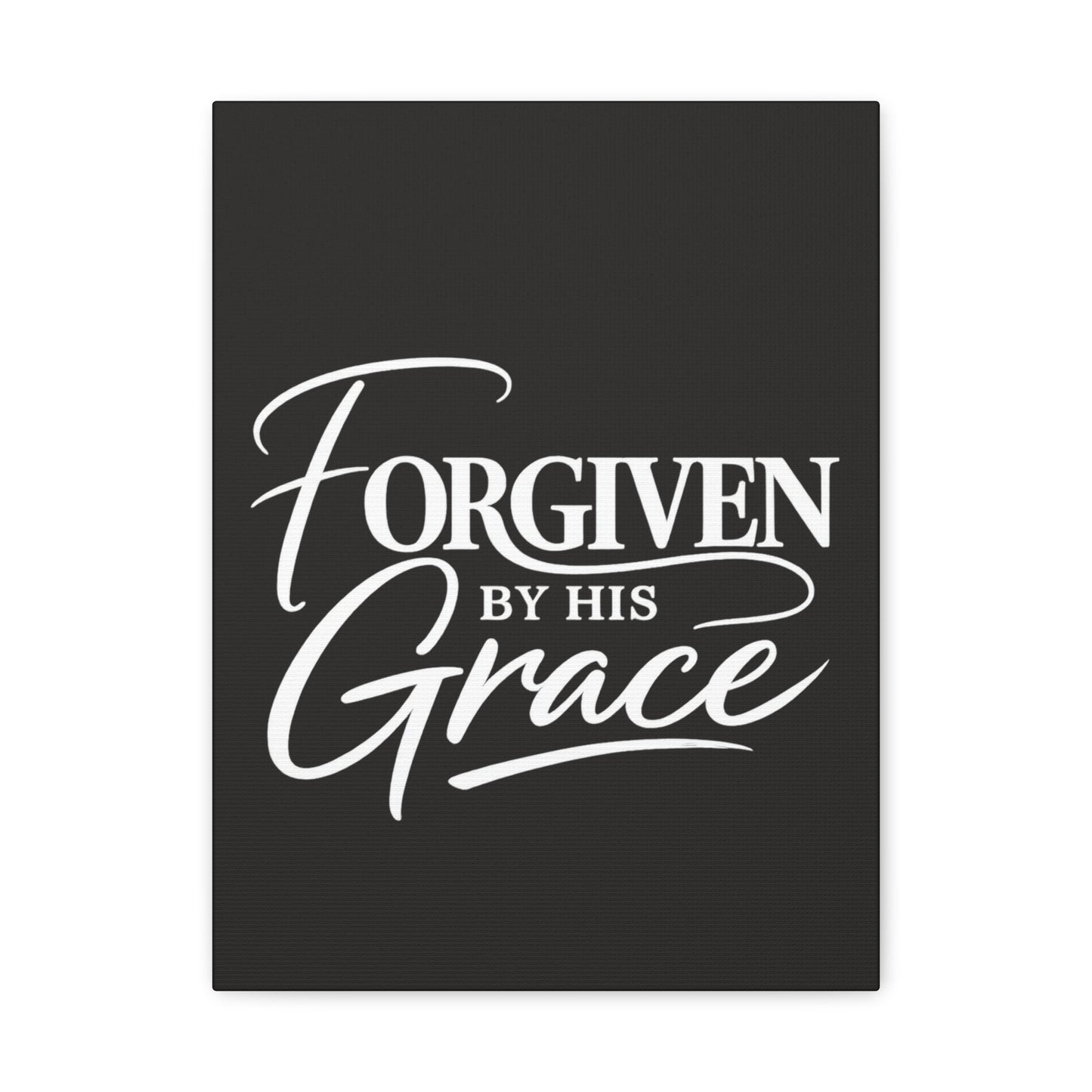 Title Forgiven by His Grace | Christian Wall Art | Modern Bible Verse Canvas | Faith-Based Home Decor