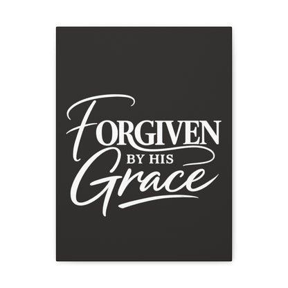 Title Forgiven by His Grace | Christian Wall Art | Modern Bible Verse Canvas | Faith-Based Home Decor