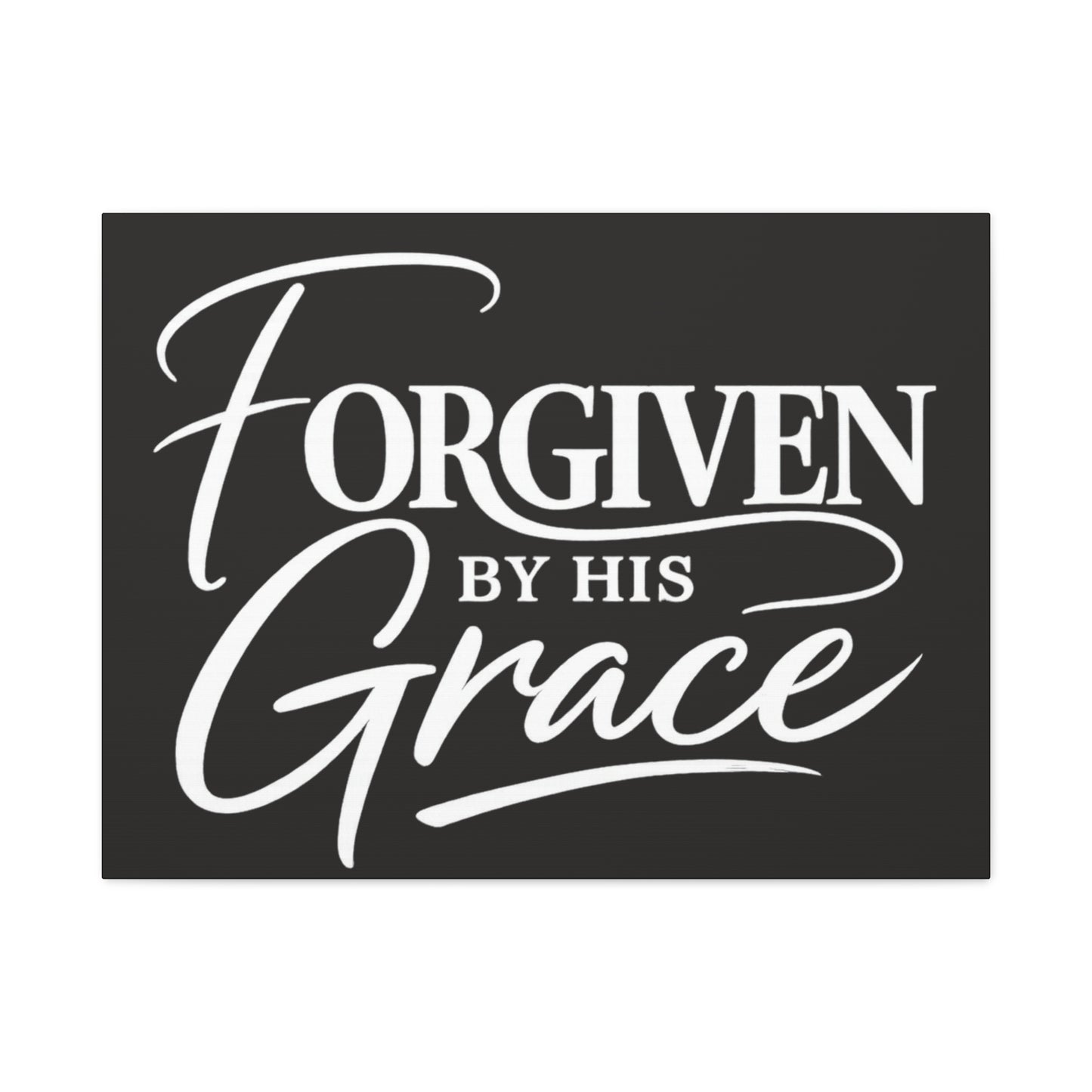Title Forgiven by His Grace | Christian Wall Art | Modern Bible Verse Canvas | Faith-Based Home Decor