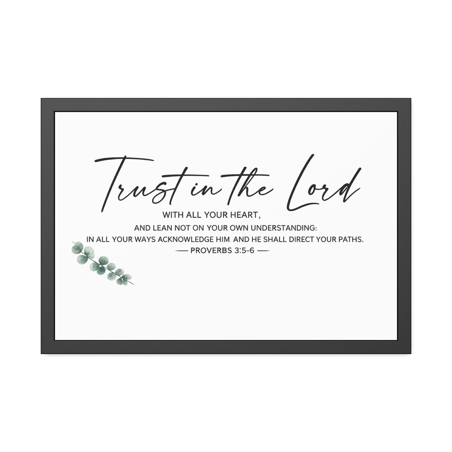 Trust in the Lord Bible Verse Wall Art | Proverbs 3:5–6 Christian Scripture Print | Minimalist Faith Home Decor | Christian Gift