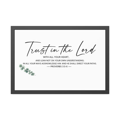Trust in the Lord Bible Verse Wall Art | Proverbs 3:5–6 Christian Scripture Print | Minimalist Faith Home Decor | Christian Gift
