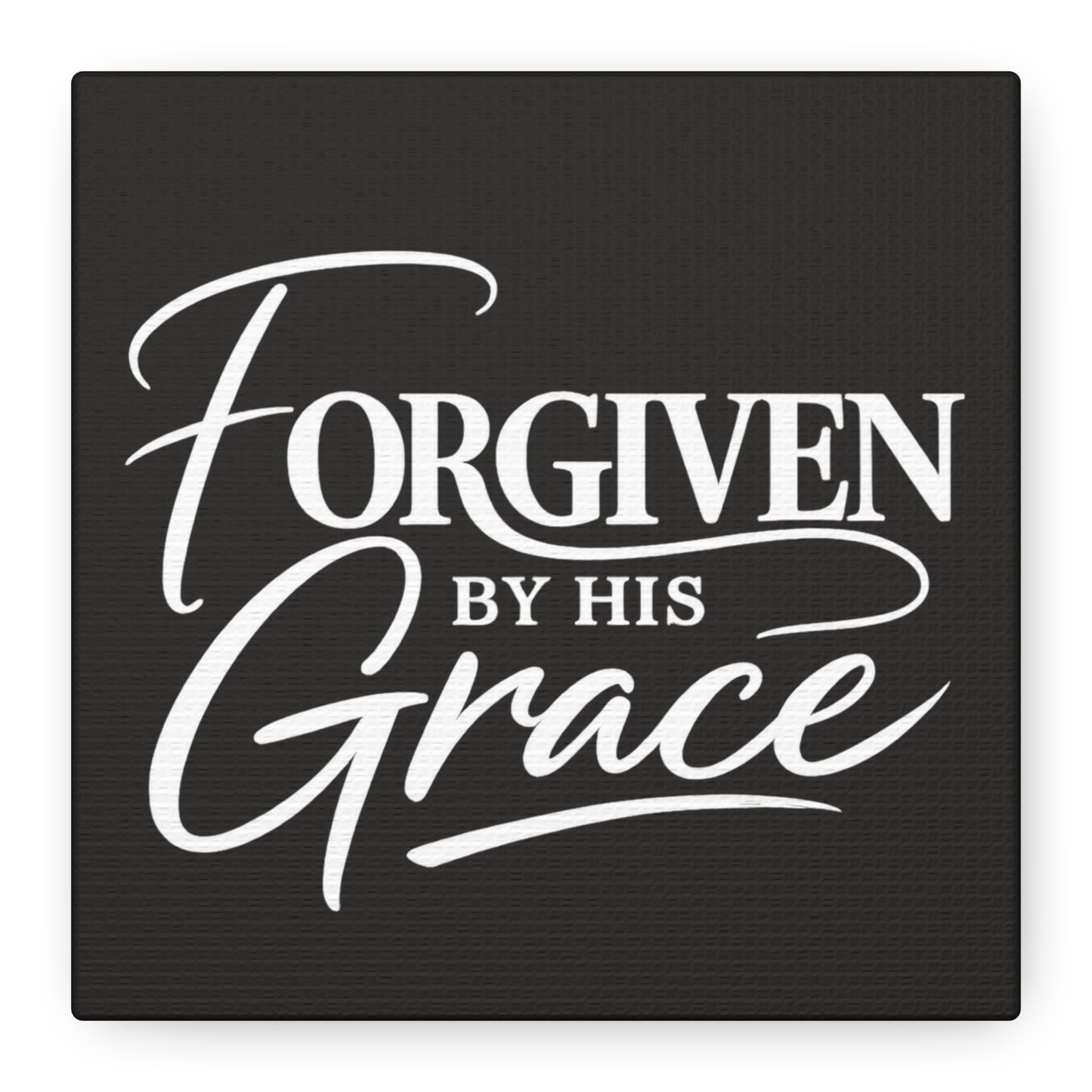 Title Forgiven by His Grace | Christian Wall Art | Modern Bible Verse Canvas | Faith-Based Home Decor