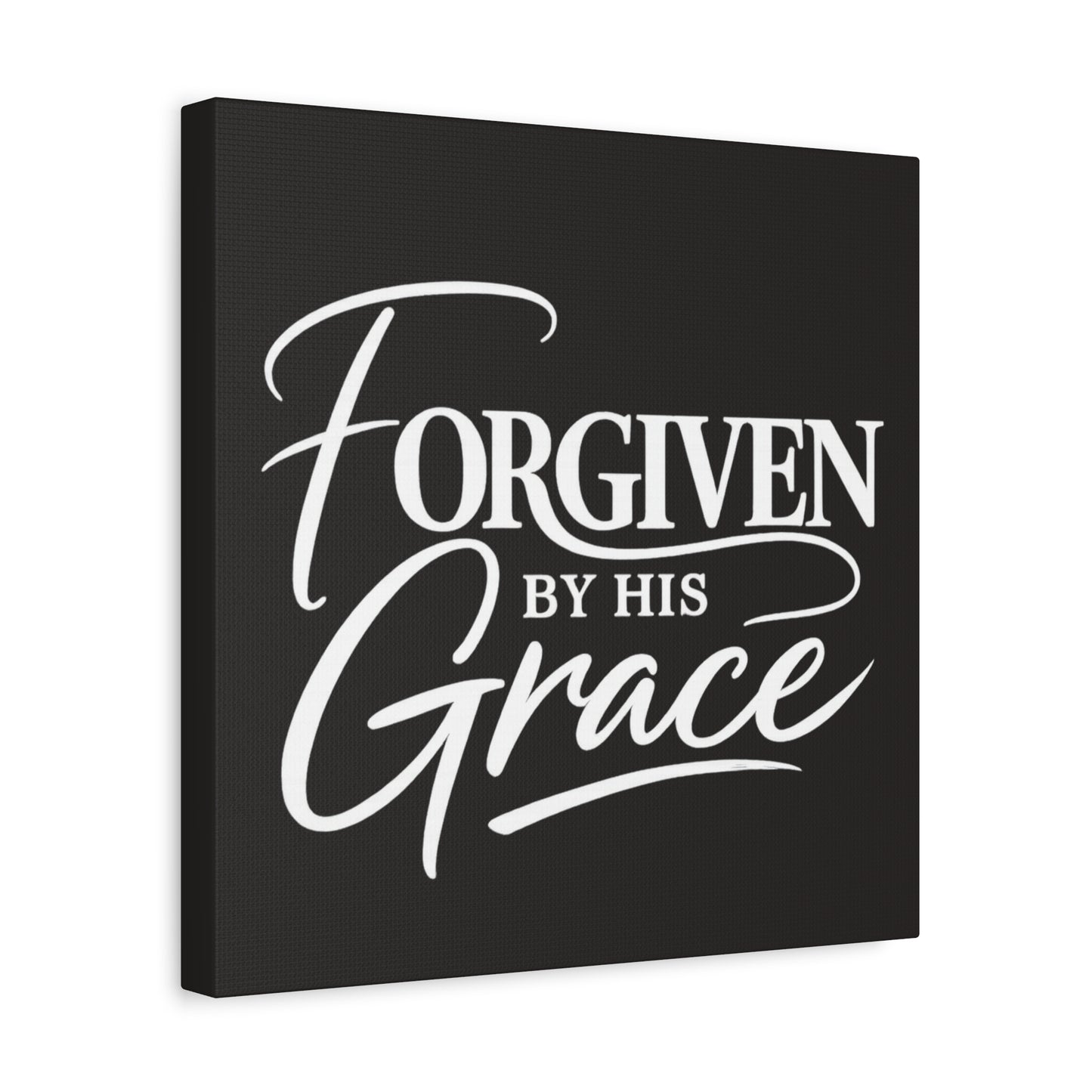 Title Forgiven by His Grace | Christian Wall Art | Modern Bible Verse Canvas | Faith-Based Home Decor