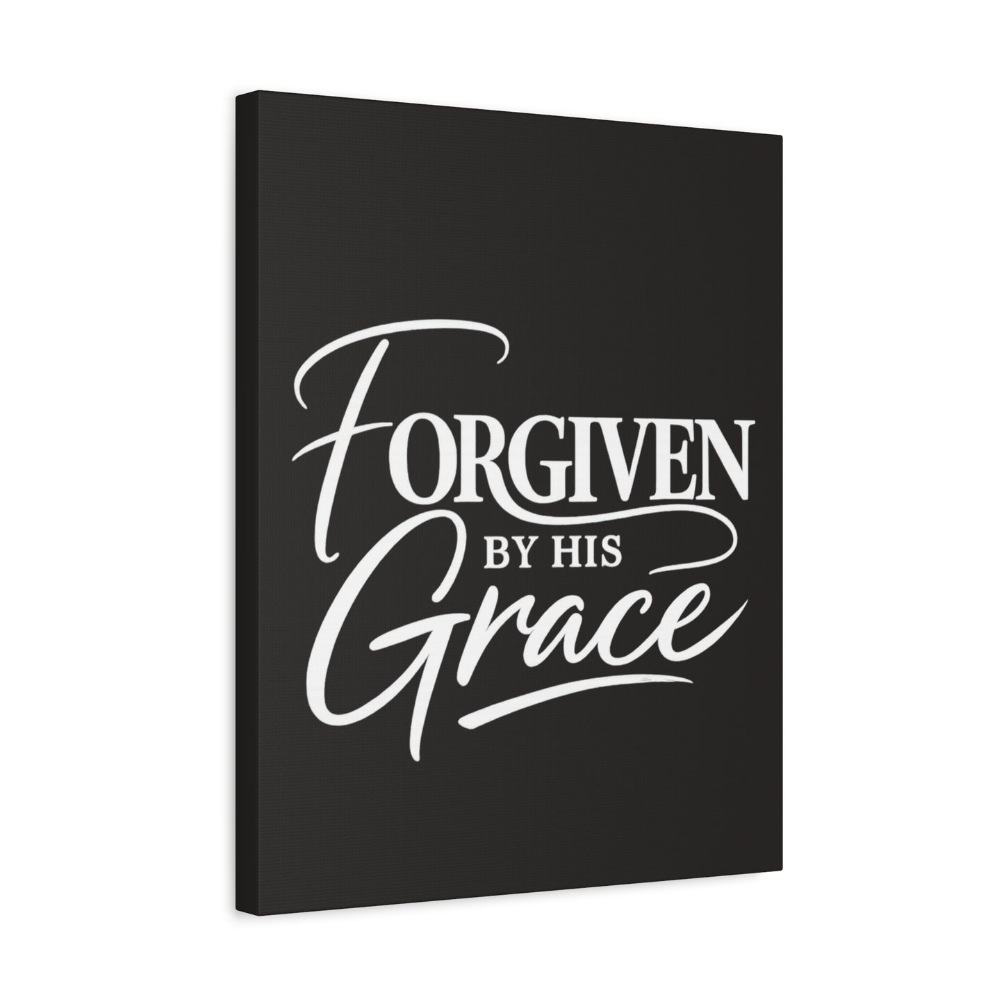 Title Forgiven by His Grace | Christian Wall Art | Modern Bible Verse Canvas | Faith-Based Home Decor