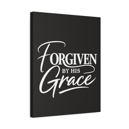 Title Forgiven by His Grace | Christian Wall Art | Modern Bible Verse Canvas | Faith-Based Home Decor