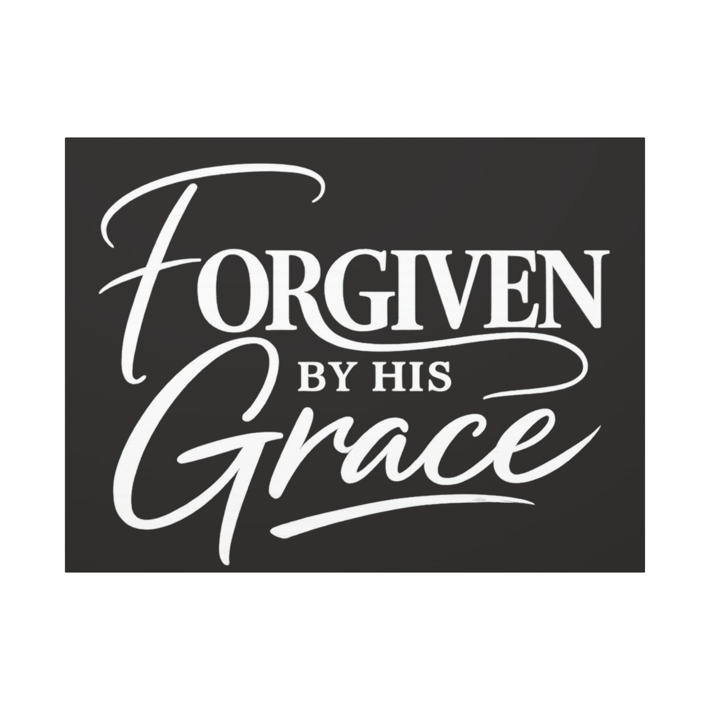 Title Forgiven by His Grace | Christian Wall Art | Modern Bible Verse Canvas | Faith-Based Home Decor