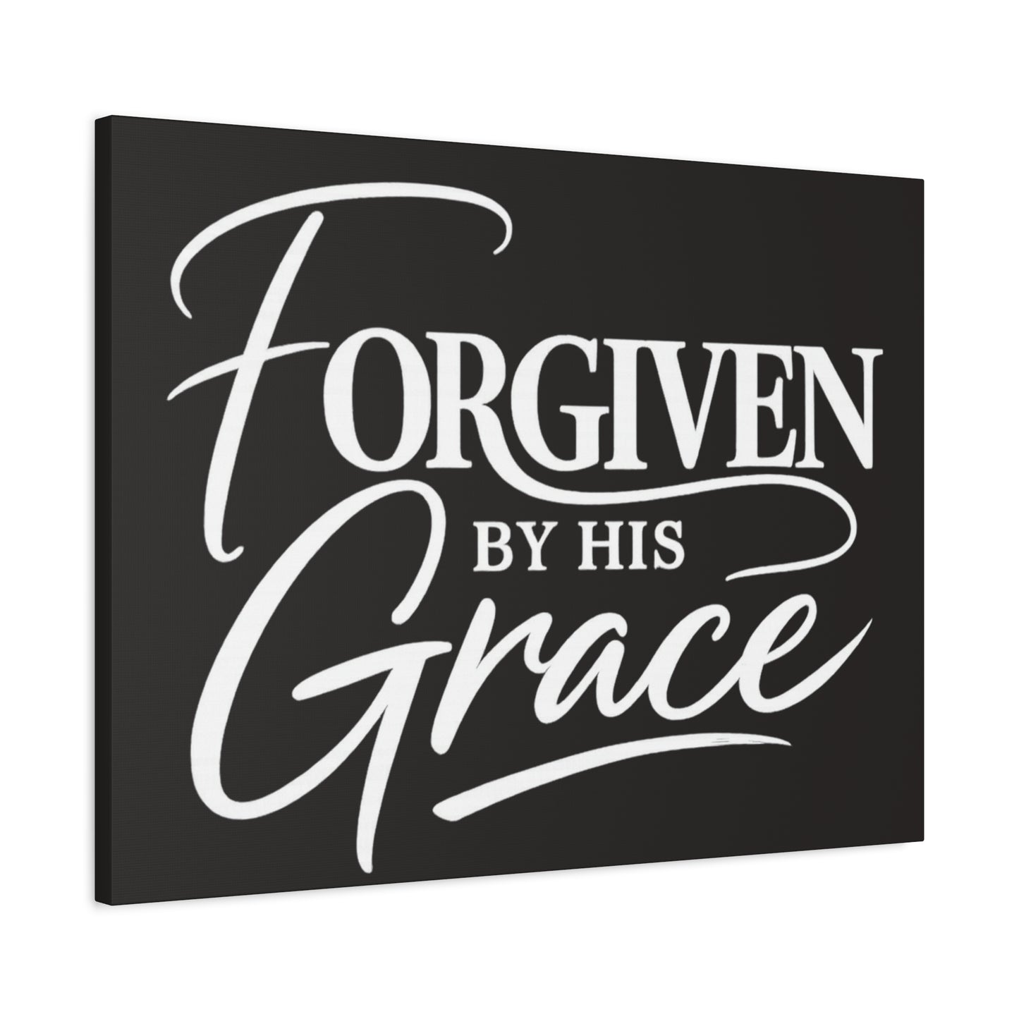 Title Forgiven by His Grace | Christian Wall Art | Modern Bible Verse Canvas | Faith-Based Home Decor
