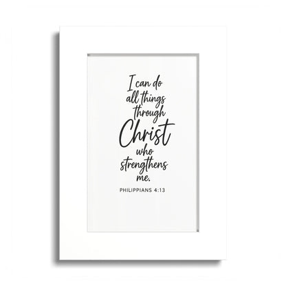 I Can Do All Things Through Christ Who Strengthens Me – Philippians 4:13 | Christian Wall Art | 5x7 Framed Bible Verse | Inspirational Scripture Decor