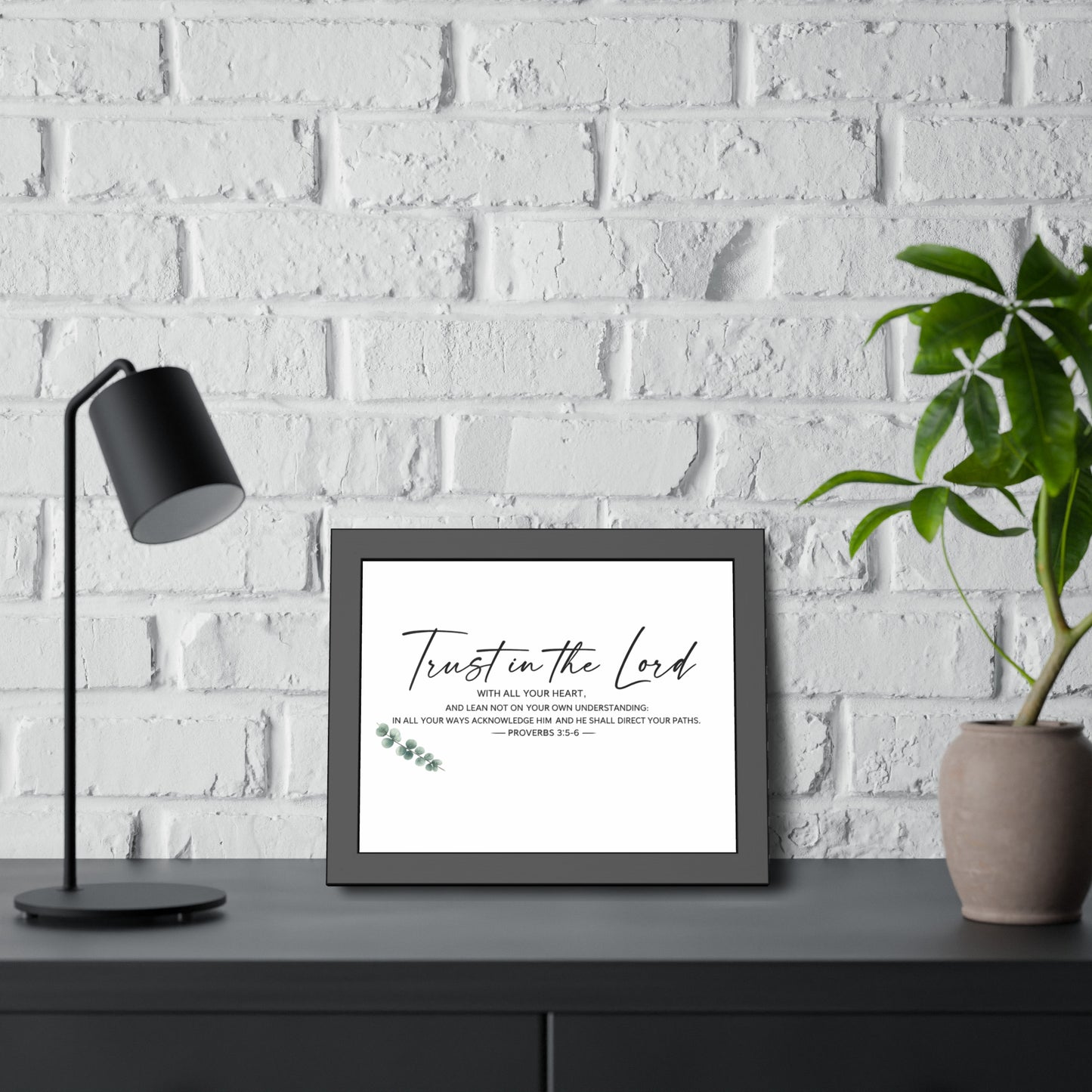 Trust in the Lord Bible Verse Wall Art | Proverbs 3:5–6 Christian Scripture Print | Minimalist Faith Home Decor | Christian Gift