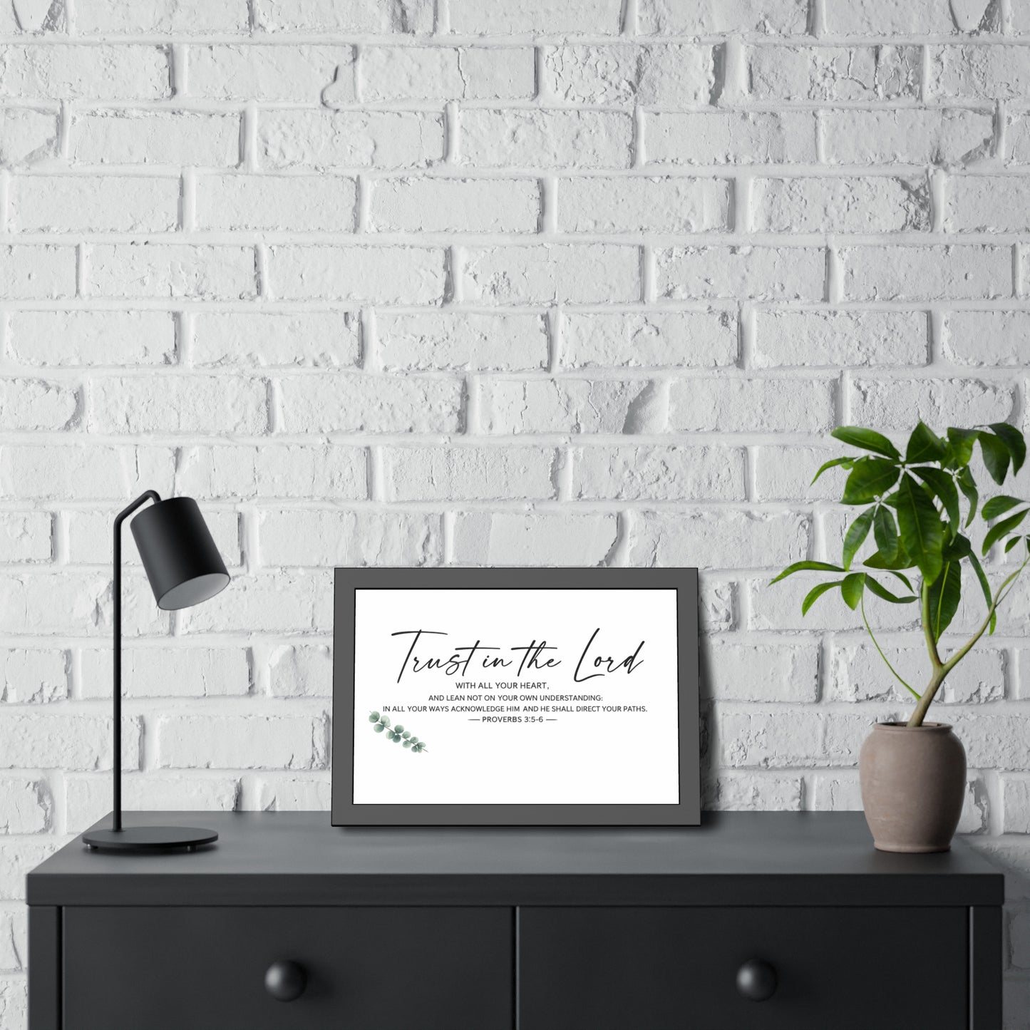 Trust in the Lord Bible Verse Wall Art | Proverbs 3:5–6 Christian Scripture Print | Minimalist Faith Home Decor | Christian Gift