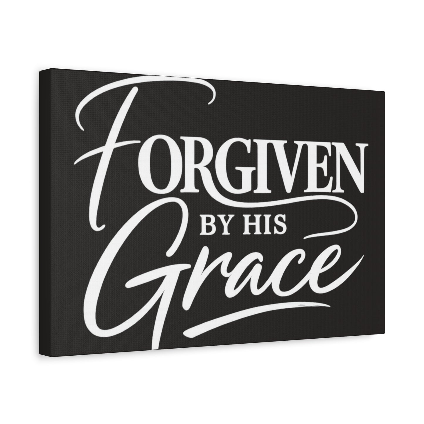 Title Forgiven by His Grace | Christian Wall Art | Modern Bible Verse Canvas | Faith-Based Home Decor
