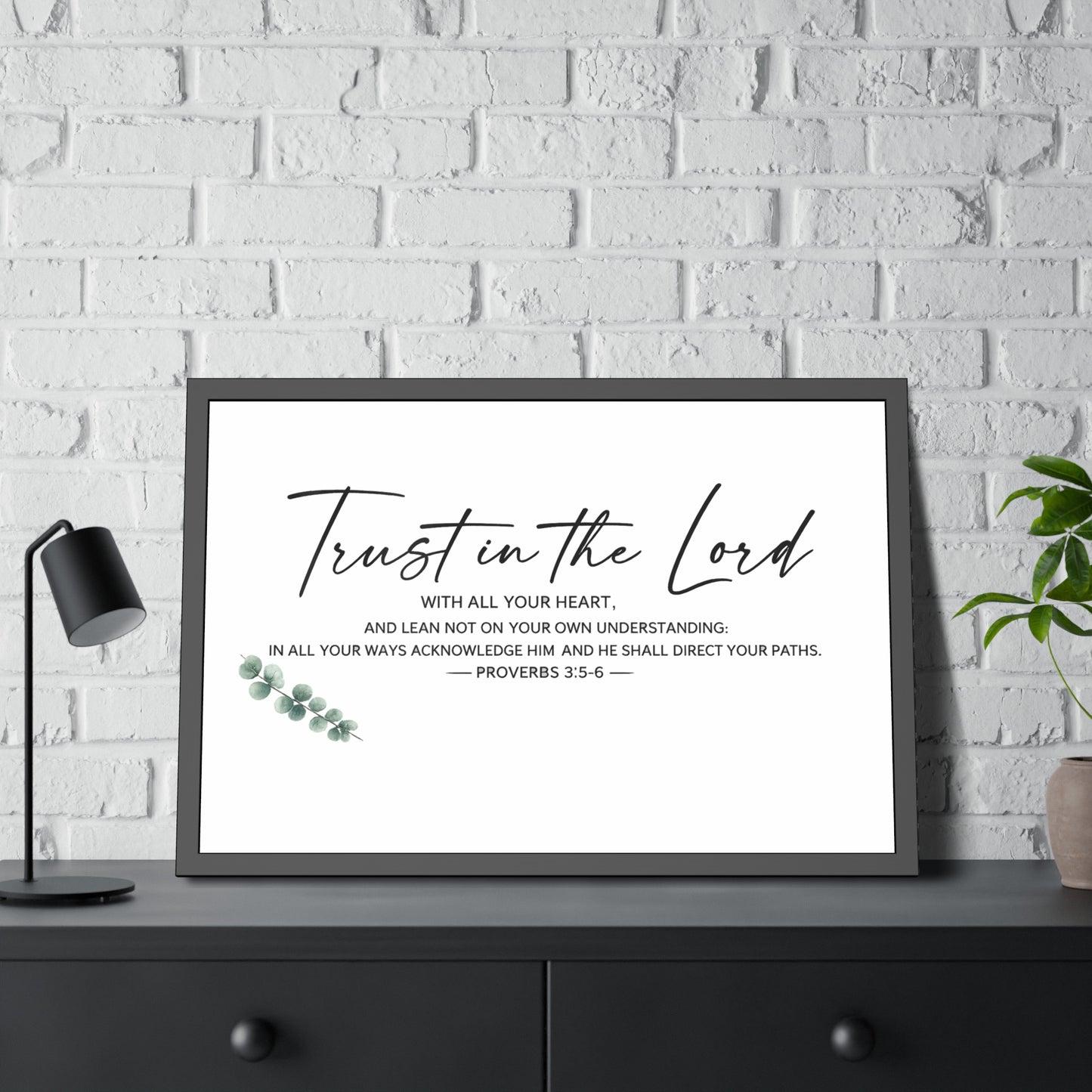 Trust in the Lord Bible Verse Wall Art | Proverbs 3:5–6 Christian Scripture Print | Minimalist Faith Home Decor | Christian Gift